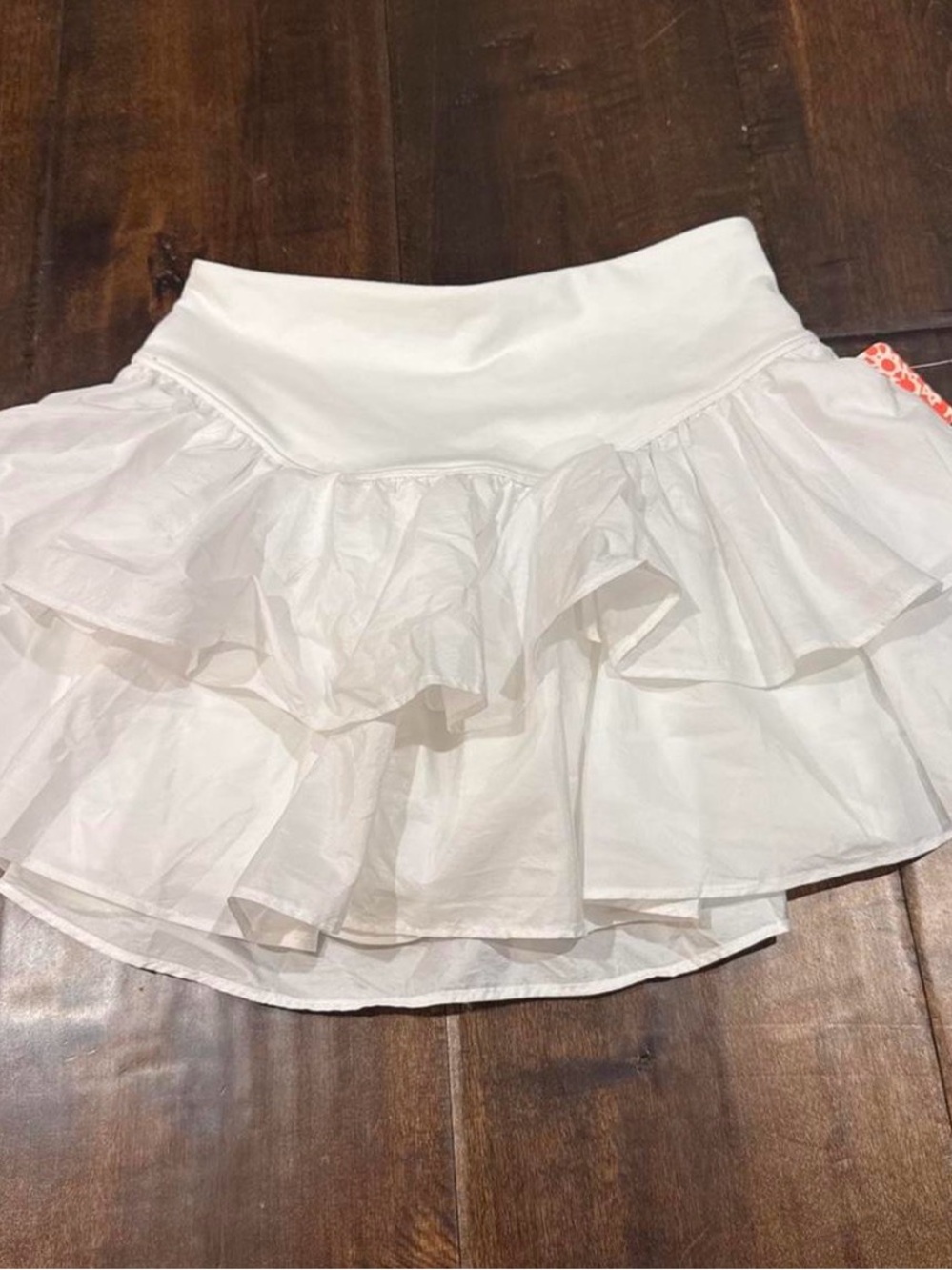 FP Movement by Free People White Ruffle Tiered Skater Skirt